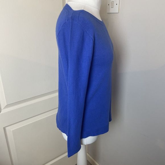 White Stuff Jumper Size 10 Lambswool Cashmere Blend Merlot Blue Xmas Festive - Picture 4 of 13